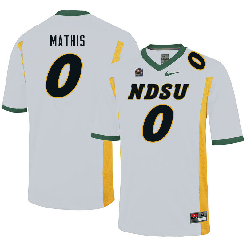 Men #0 Zach Mathis North Dakota State Bison College Football Jerseys Sale-White - Click Image to Close